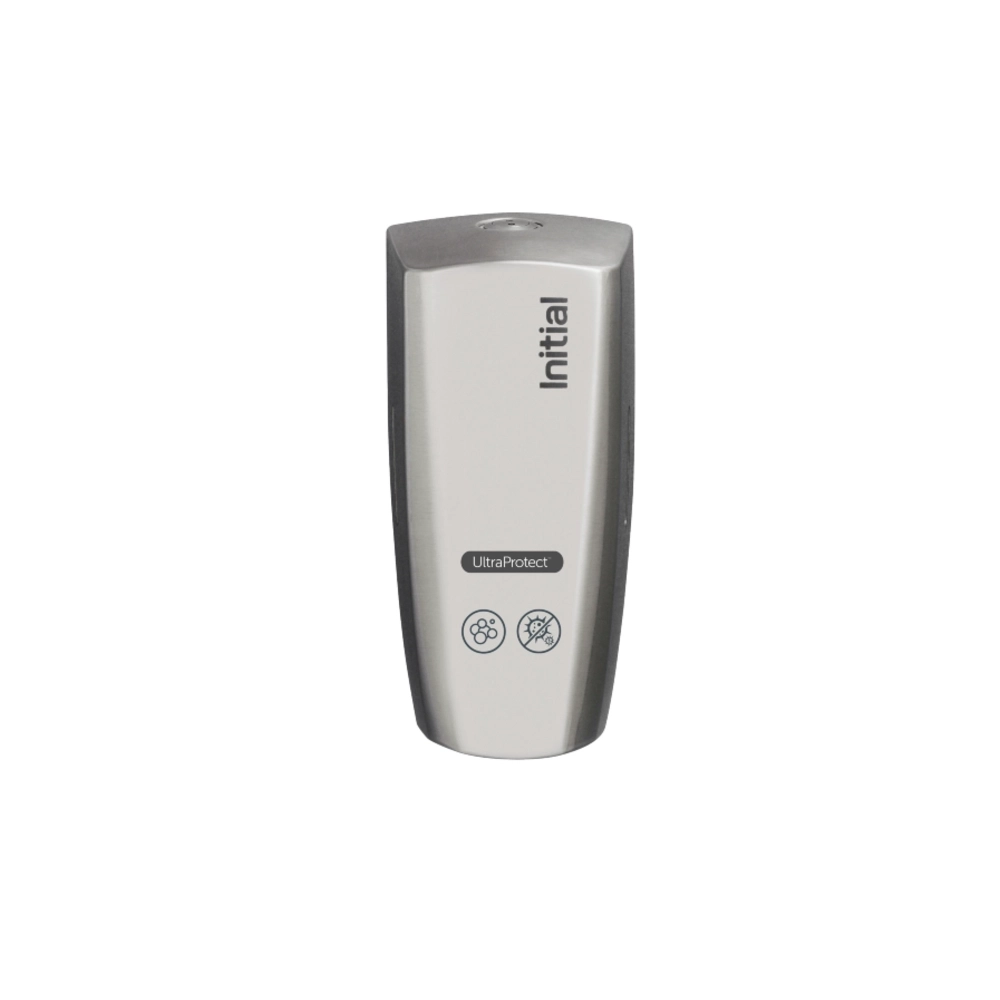 no touch hand sanitiser dispenser stainless steel, front view