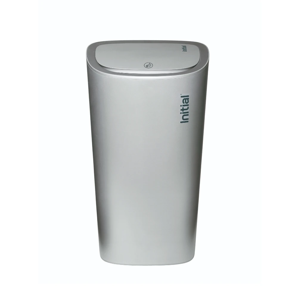 nappy bin silver, front view