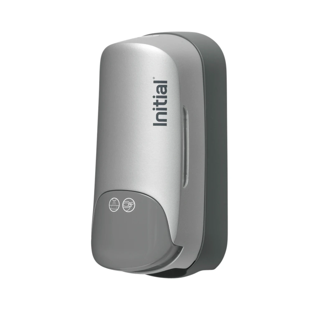 toilet seat cleaner dispenser silver, side view