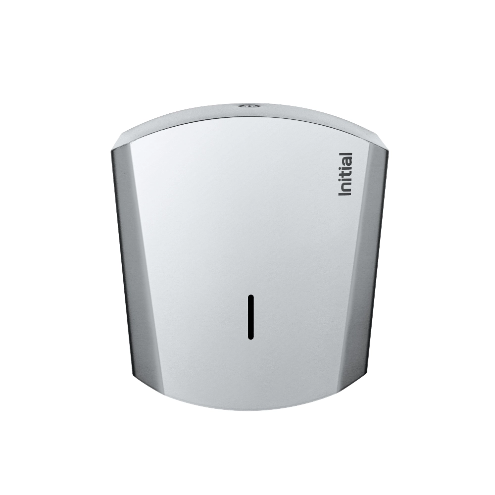 jumbo toilet roll dispenser stainless steel, front view