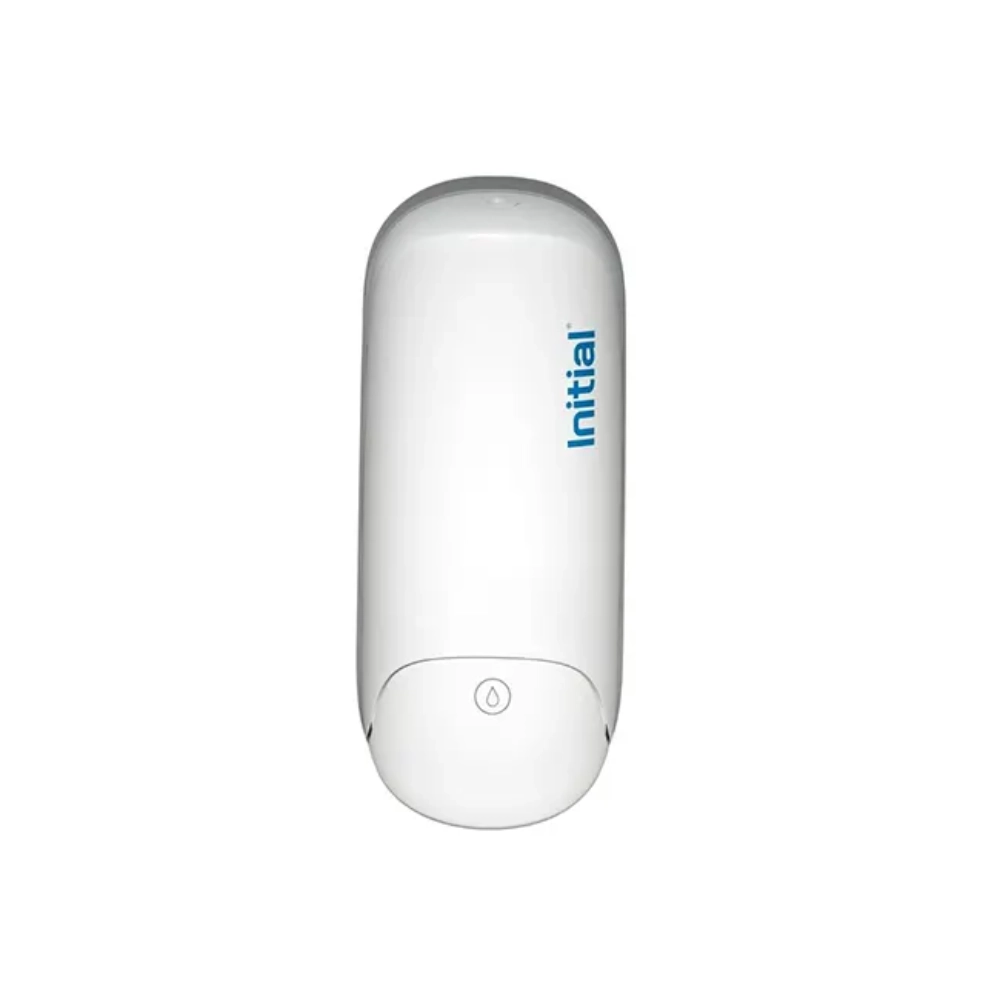 Manual hand sanitiser white front
