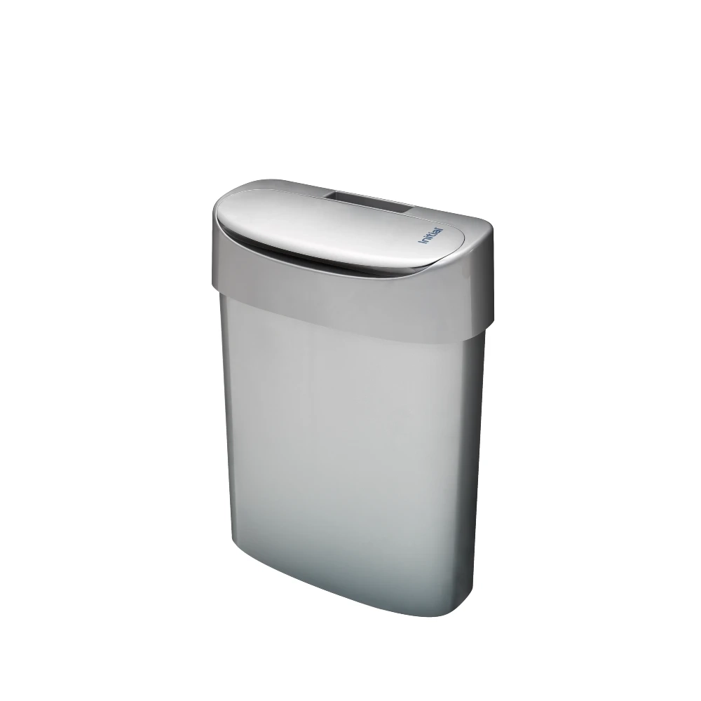 sanitary bin silver, side view