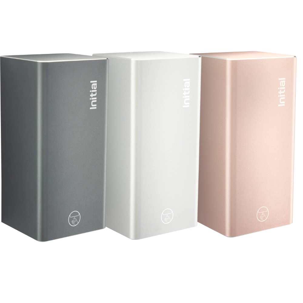 Diamond-V hand dryer in titanium, rose gold and silver