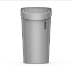 waste bin silver, front view
