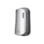 no touch hand sanitiser dispenser silver, side view