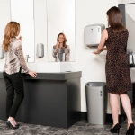 Paper towel dispenser silver in situ