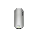 no touch soap dispenser in silver, front view