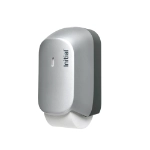 twin toilet roll dispenser silver, side view