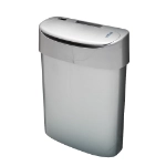 no touch sanitary bin silver, side view