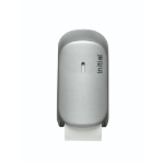 twin toilet roll dispenser silver, front view