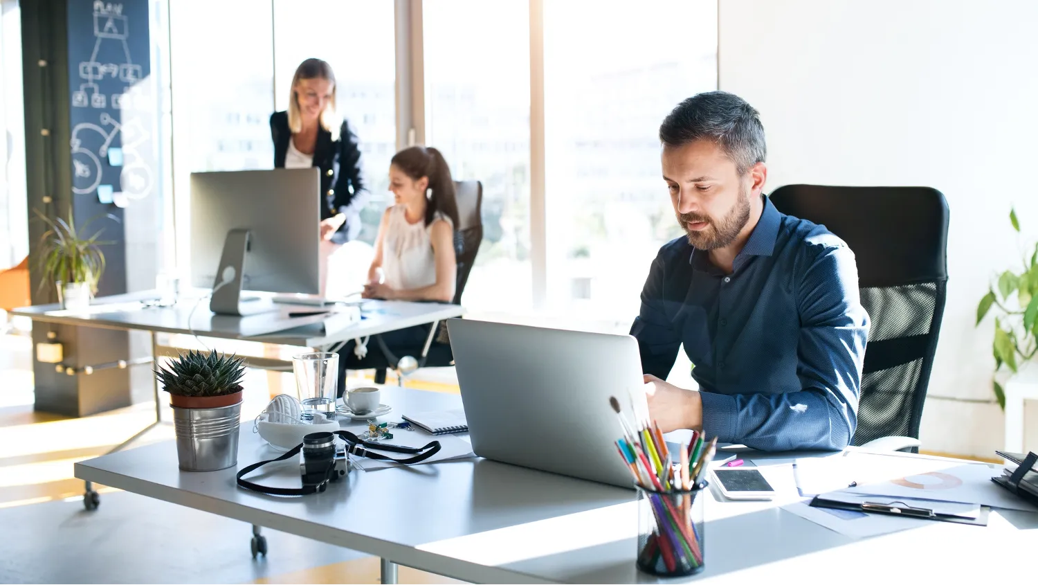 Man working at desk