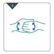 Step 4. Cusp back of fingers into opposing palm and rub side to side