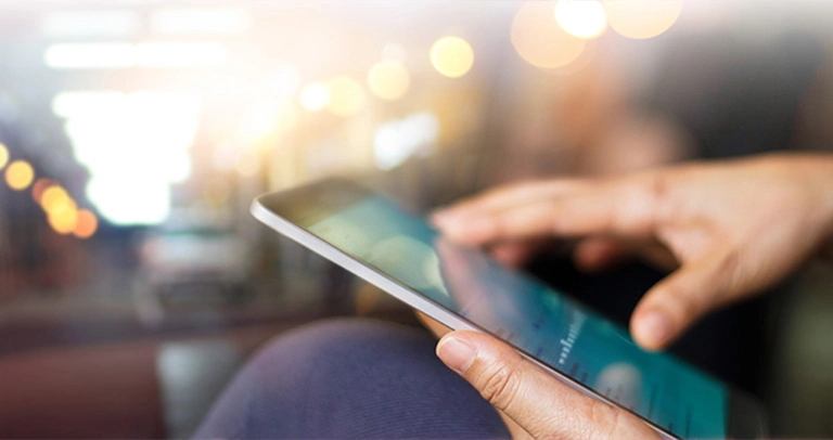 Person using a tablet