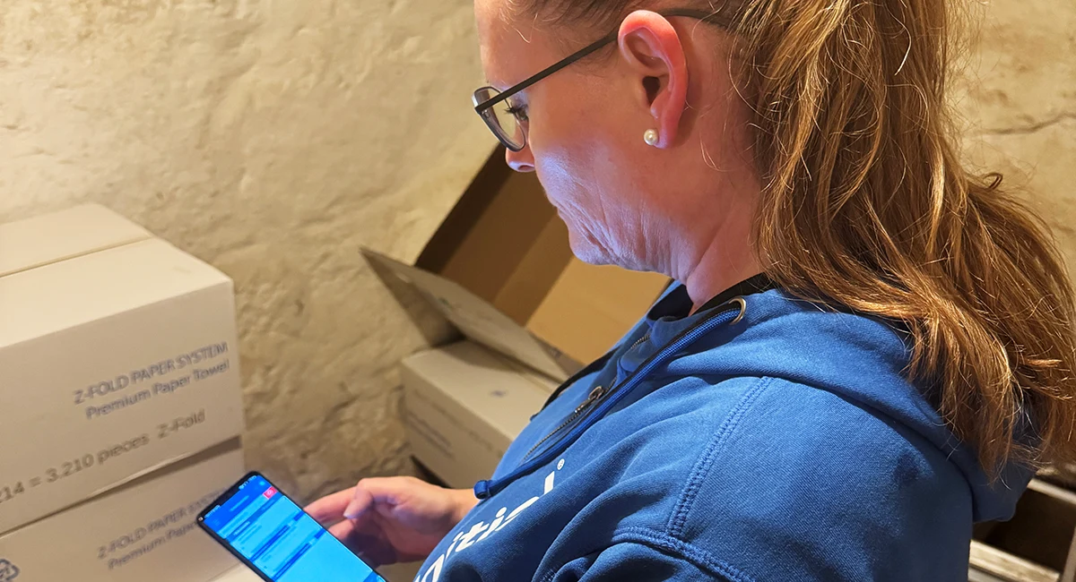 Torill registrer leverte produkter med appen