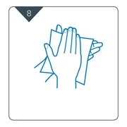 Step 8. Dry hands thoroughly and sanitise