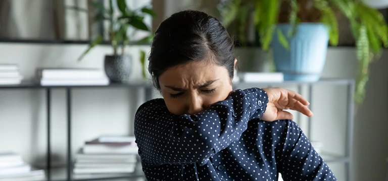 Person sneezing
