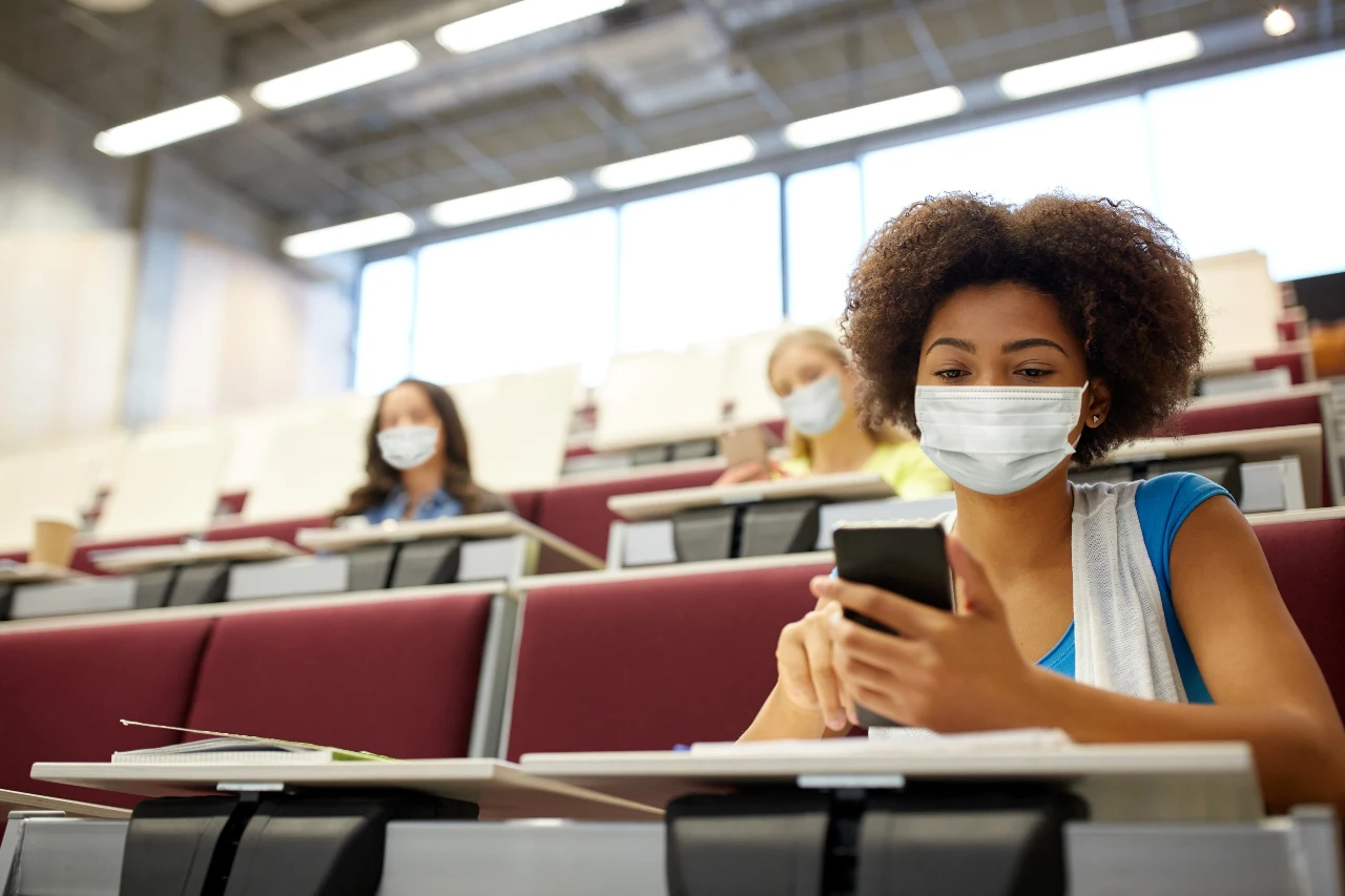 Educational class wearing masks