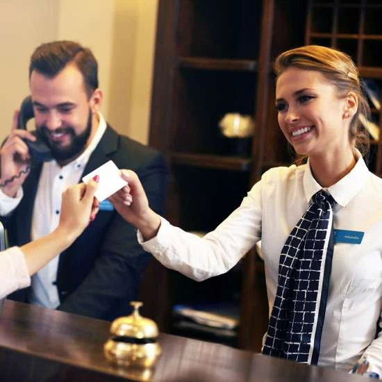 hotel reception check-in