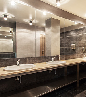 public restroom mirror