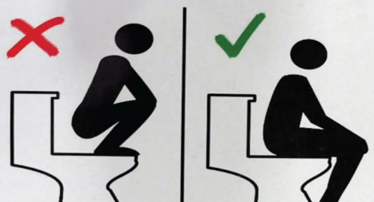 Shoes marks on the washroom bowl