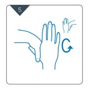 Step 5. Clasp each hand around opposing thumb and rub in a rotational manner