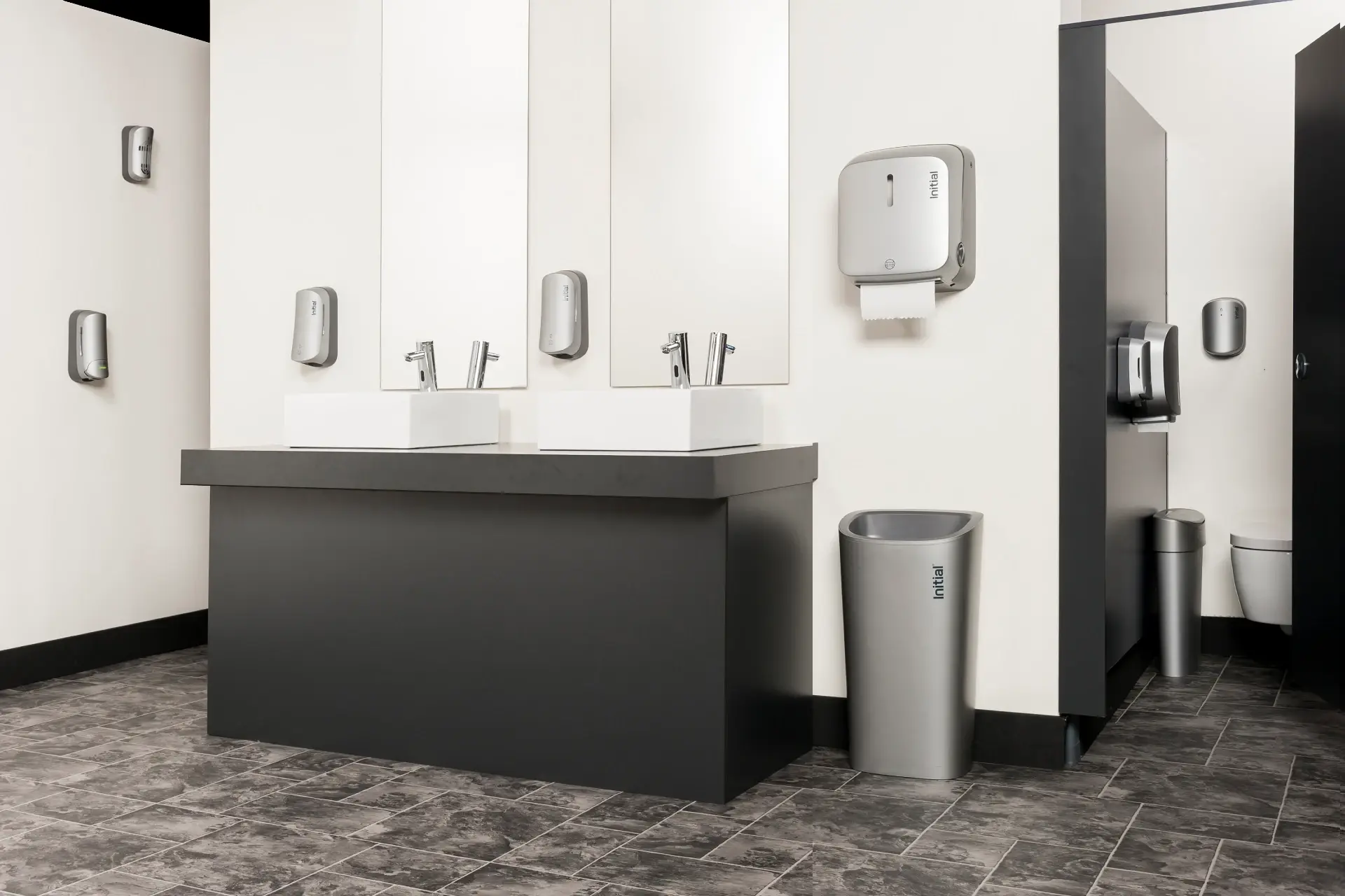 Silver washroom range