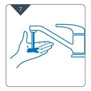 Step 7. Rinse hands under running water