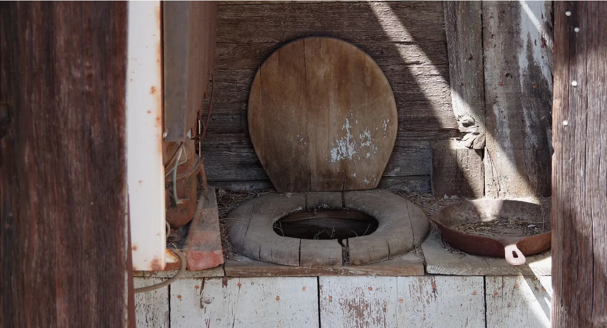 Outdoor wooden toilet