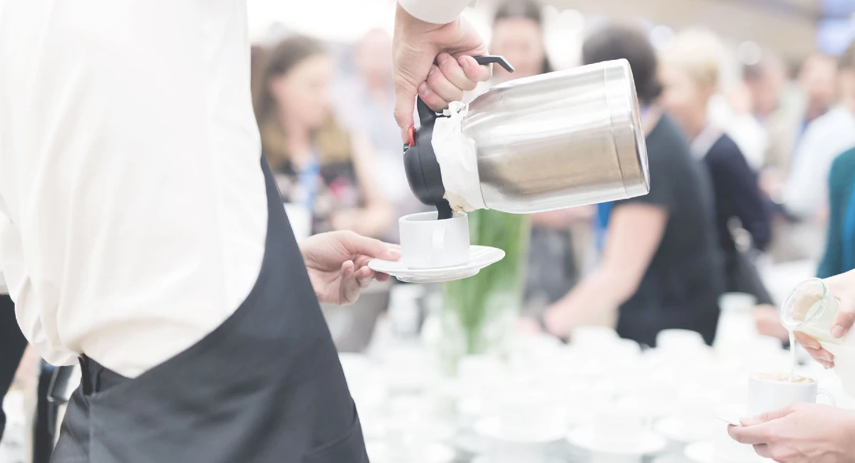 waiter serving beverages